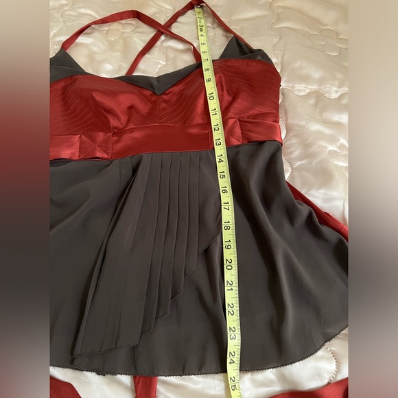 Rare Nicole Miller Collection Bustier Silk Top in Sienna and Taupe - Picture 7 of 14